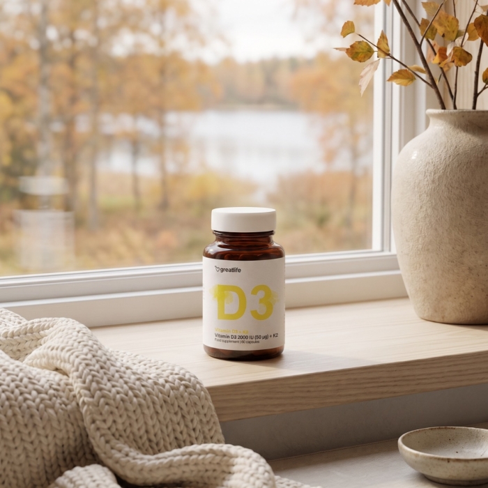Vitaminas D3 2000 TV + K2 MK7
